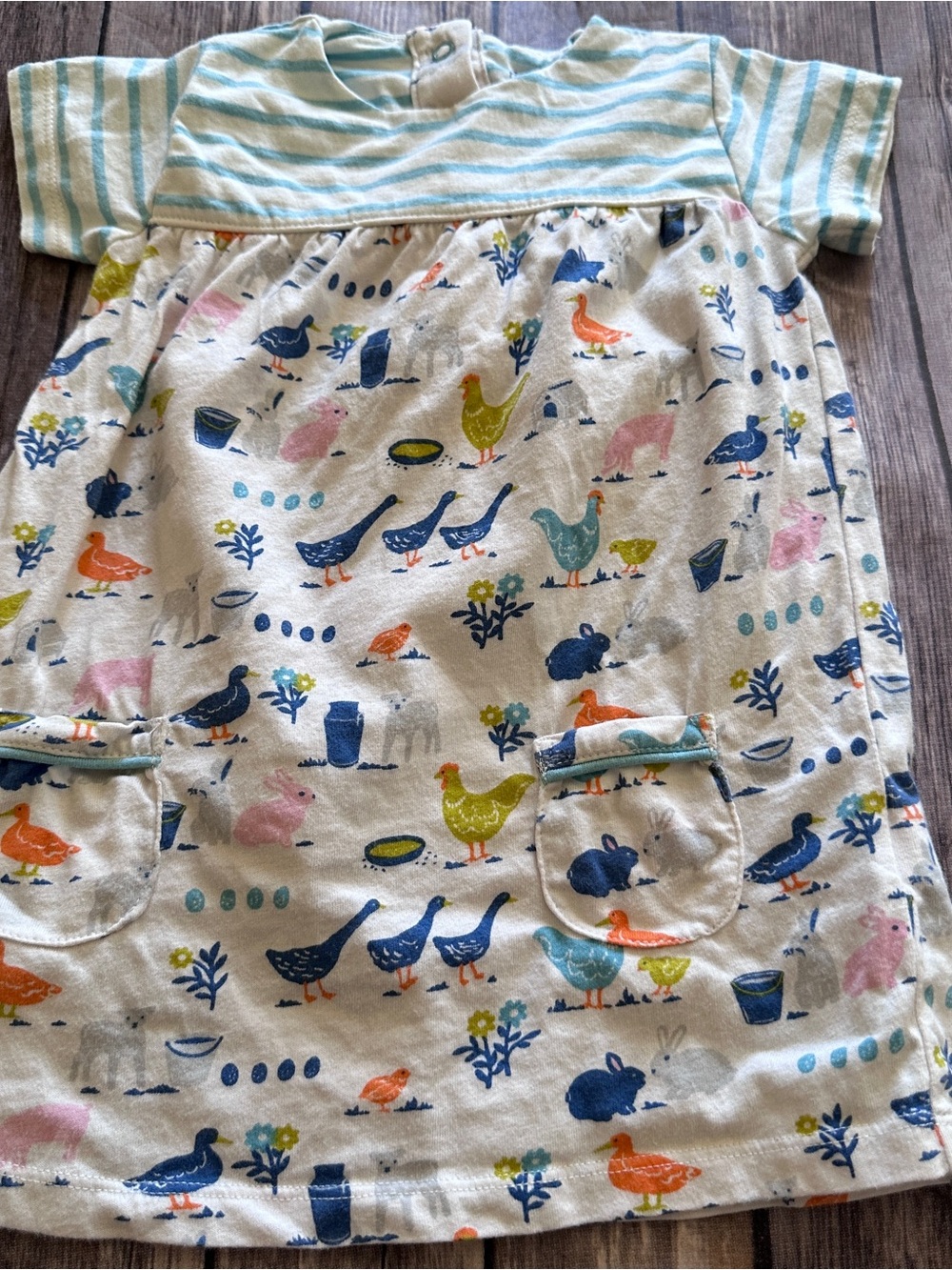 Baby Boden farm dress with matching bloomers